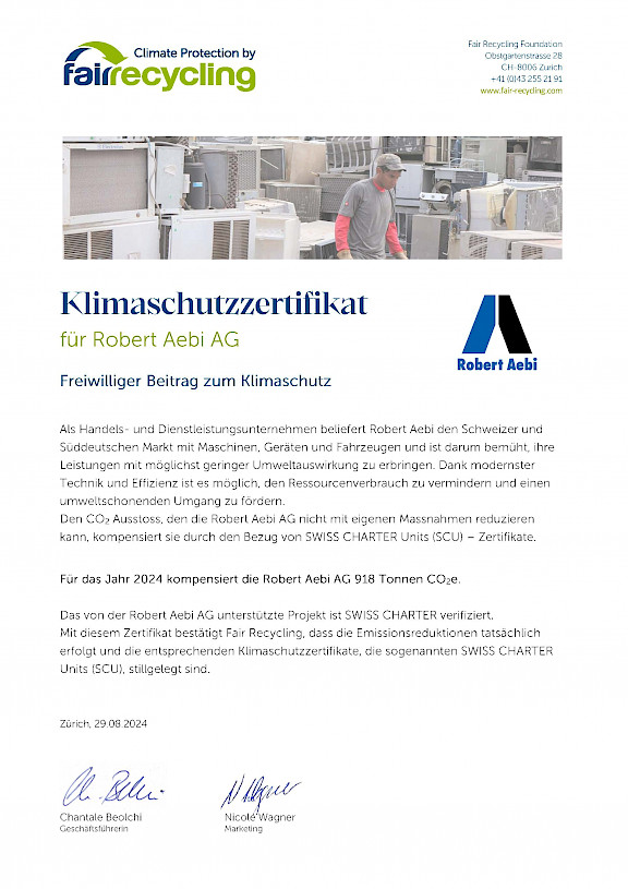 Fair Recycling Zertifikat