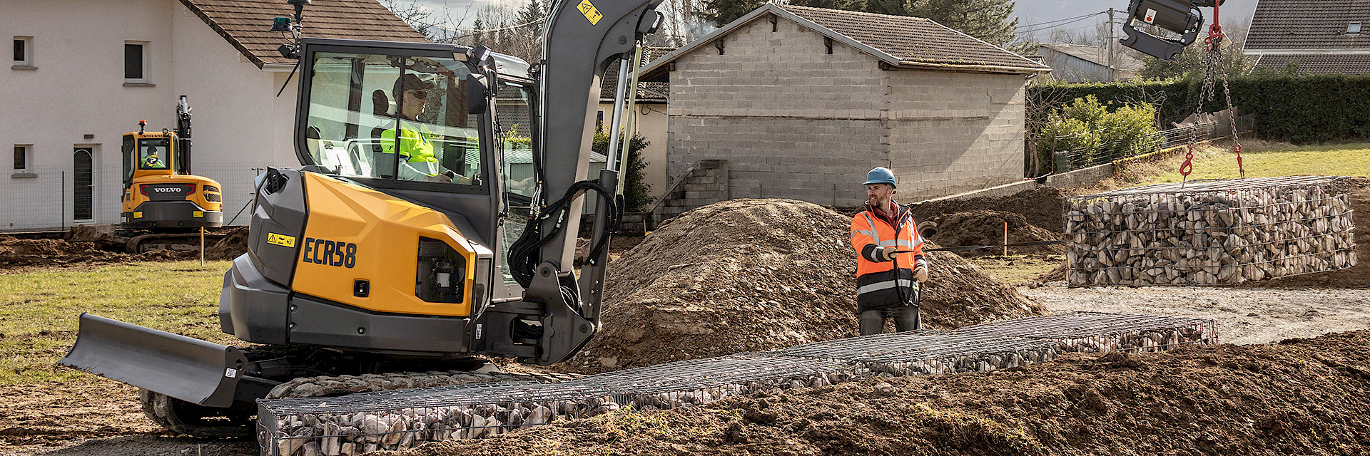 ECR58 auf einer Baustelle